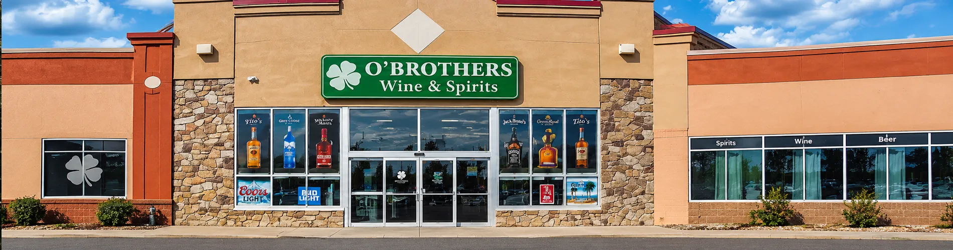 O'Brothers Wine & Spirits storefront in Annandale, Minnesota